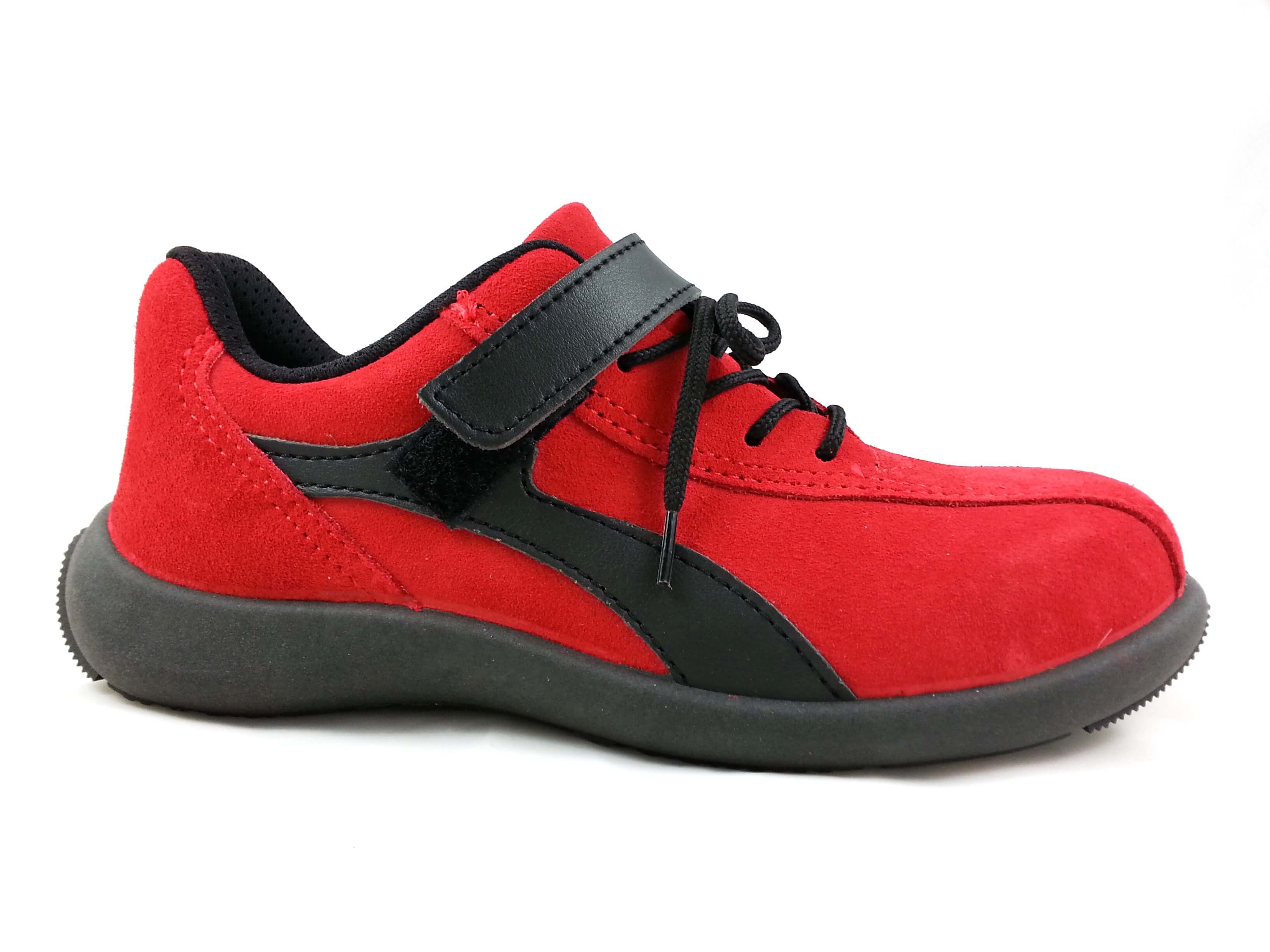 Chaussures De Sécurité Reis BRYESK - Pointure 44 Noir/Rouge - Semelle Antidérapante - Embout Acier 200J - Cuir Vachette