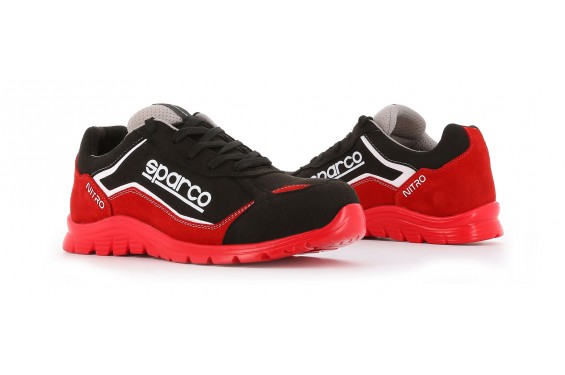 Basket securite souple nitro S3 rouge noir Sparco Chaussures-pro.fr