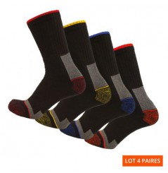 Chaussettes travail resistantes lot 4 Elios LMA Chaussures-pro.fr