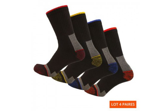 Chaussettes travail resistantes lot 4 Elios LMA Chaussures-pro.fr