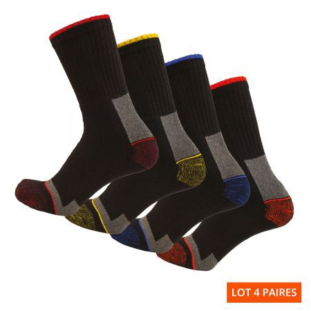 Chaussettes travail resistantes lot 4 Elios LMA Chaussures-pro.fr