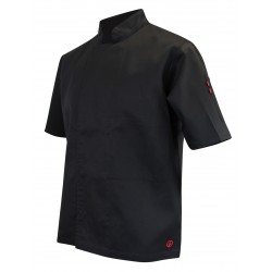 Veste cuisinier noire manches courtes Ecumoire LMA Chaussures-pro.fr vue 1