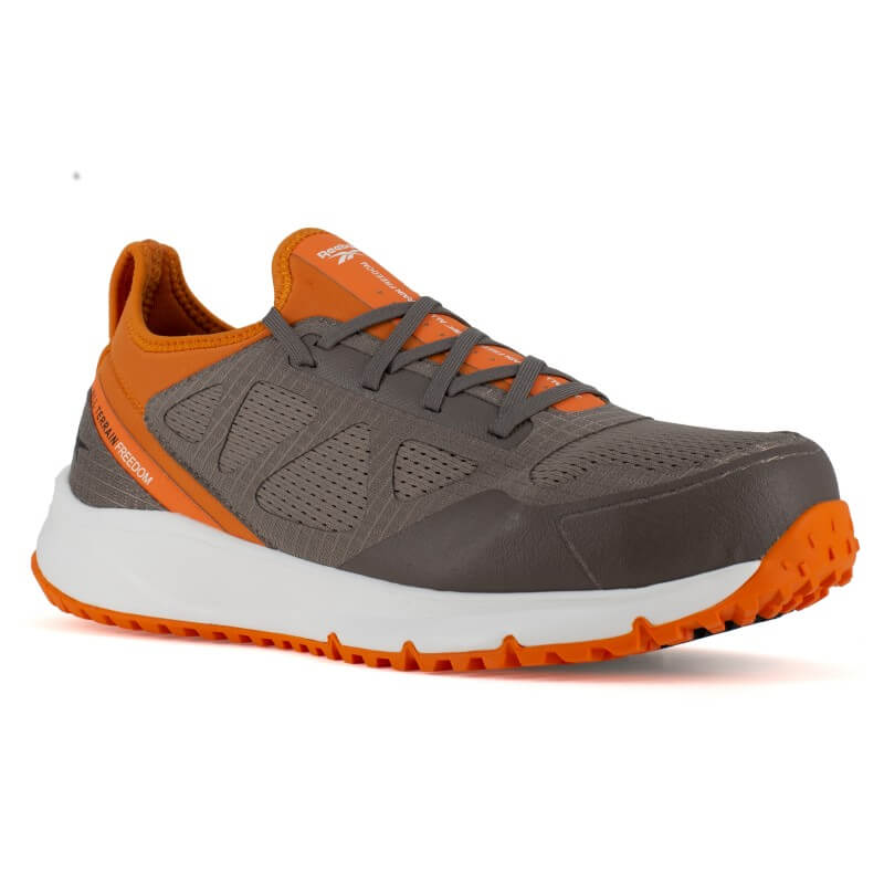 Basket securite souple S1P trail running freedom Reebok gris/orange - chaussures-pro.fr