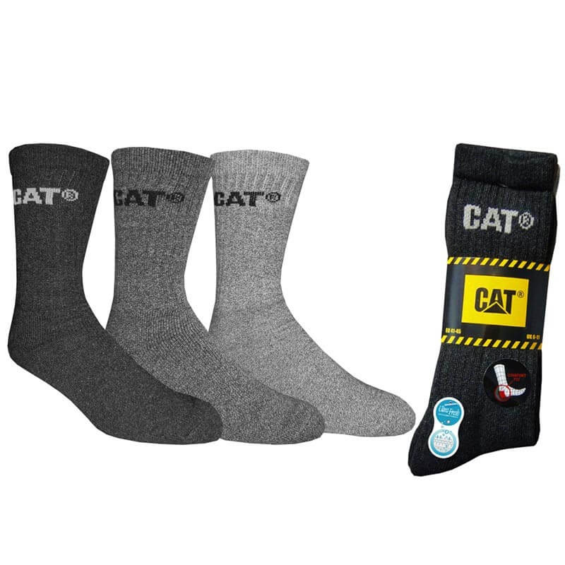 Chaussettes travail outdoor Caterpillar lot 3 gris - chaussures-pro.fr