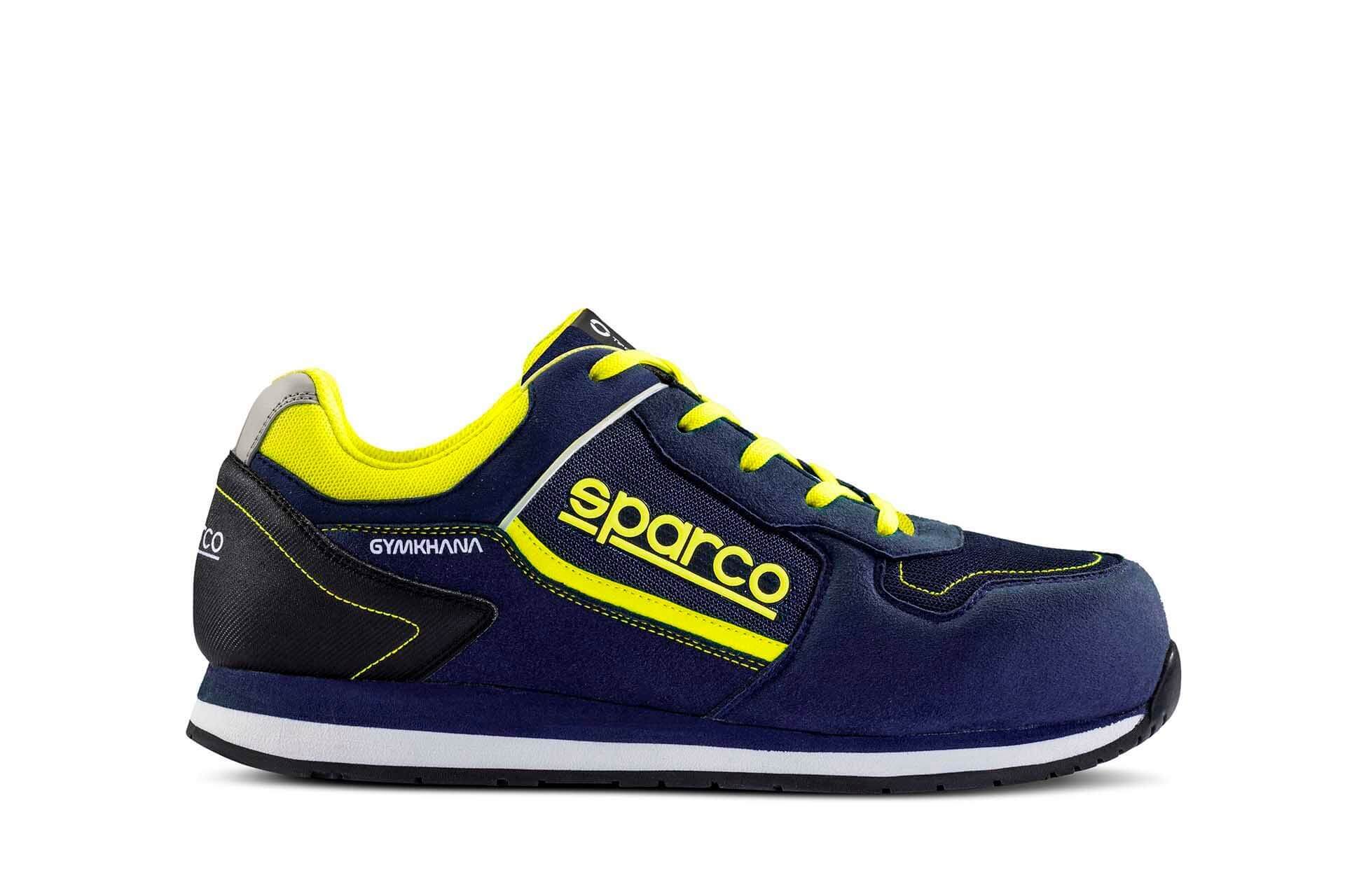 Basket securite mixte Gymkhana S1P SRC Sparco jaune/bleu - chaussures-pro.fr