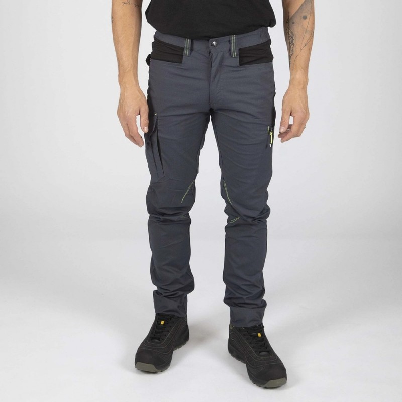 Pantalon travail leger Edward Nine Worths gris vue 1